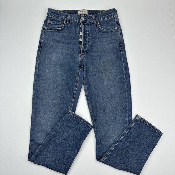 AGOLDE Women's Blue NICO High Rise Button-Fly Designer Jean‎ W26/L26.25 - Picture 1 of 13